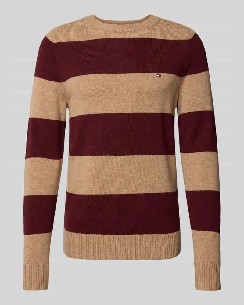 Tommy Hilfiger Regular Fit Strickpullover aus feinster Wolle Bordeaux