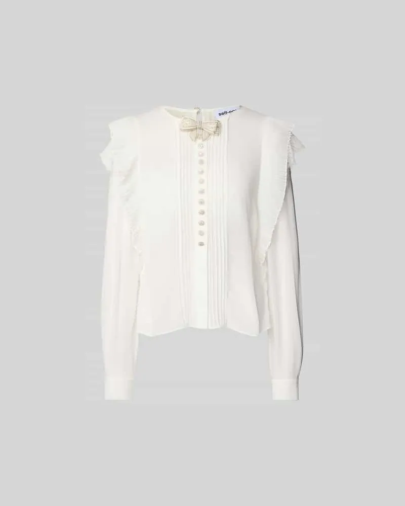 Self-Portrait Hemdbluse mit Knopfleiste Weiss