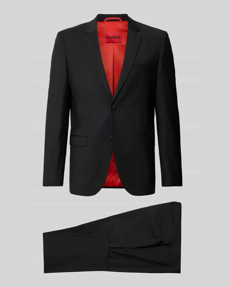 HUGO BOSS Super Slim Fit Anzug aus Woll-Mix Modell 'ARTI/HESTEN Black