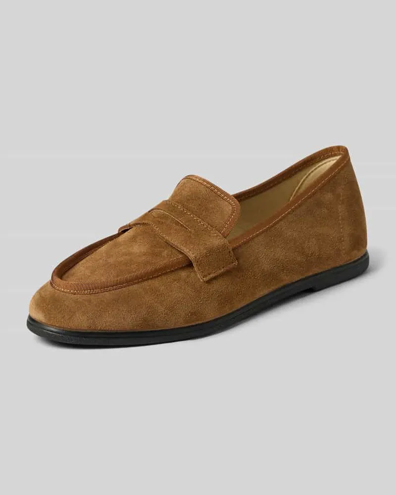 Espadrij Loafers aus Leder Modell 'LOAFER CLASSIC VELOUR Cognac