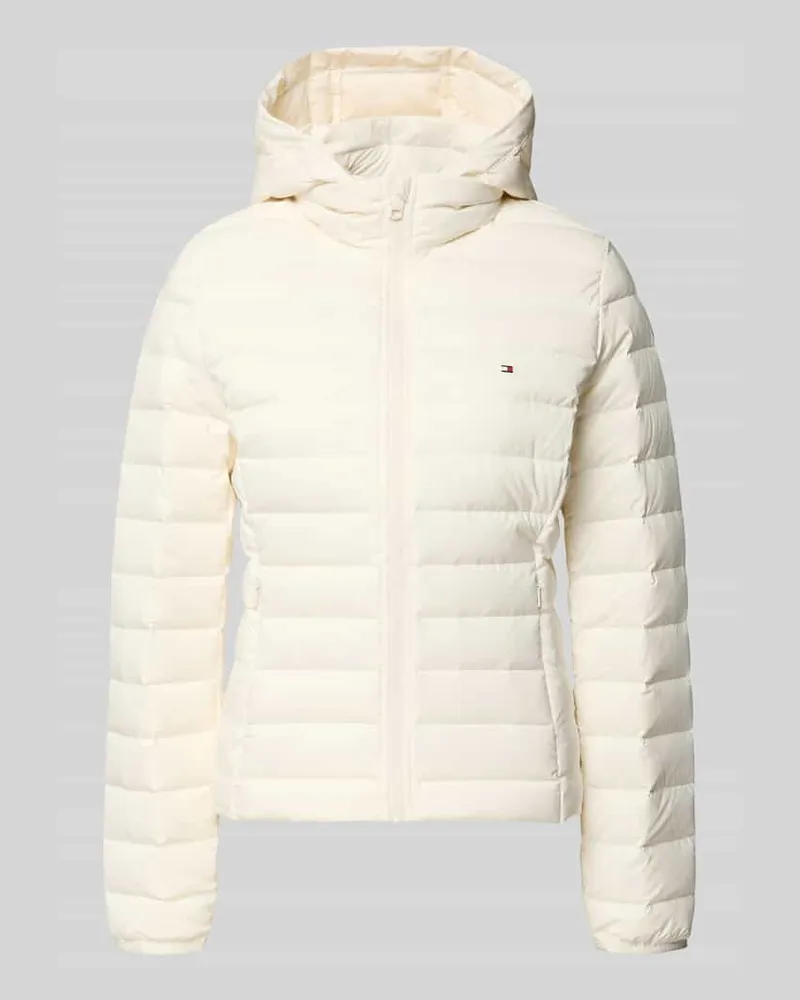 Tommy Hilfiger Slim Fit Daunenjacke mit abnehmbaren Kapuze Weiss