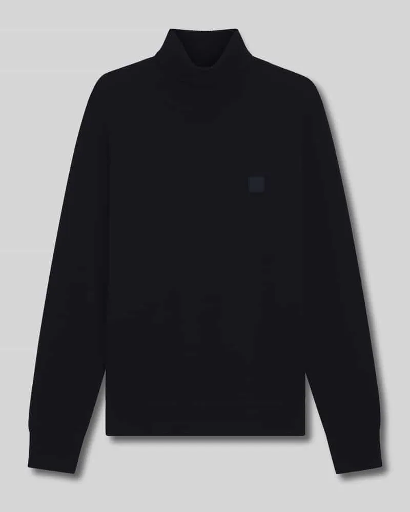 HUGO BOSS Regular Fit Rollkragenpullover aus Baumwoll-Kaschmir-Mix Modell 'AKIRO_S Dunkelblau
