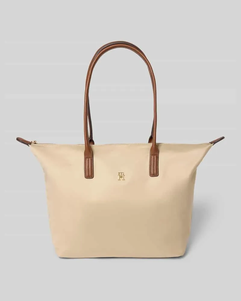 Tommy Hilfiger Shopper mit Label-Applikation Beige