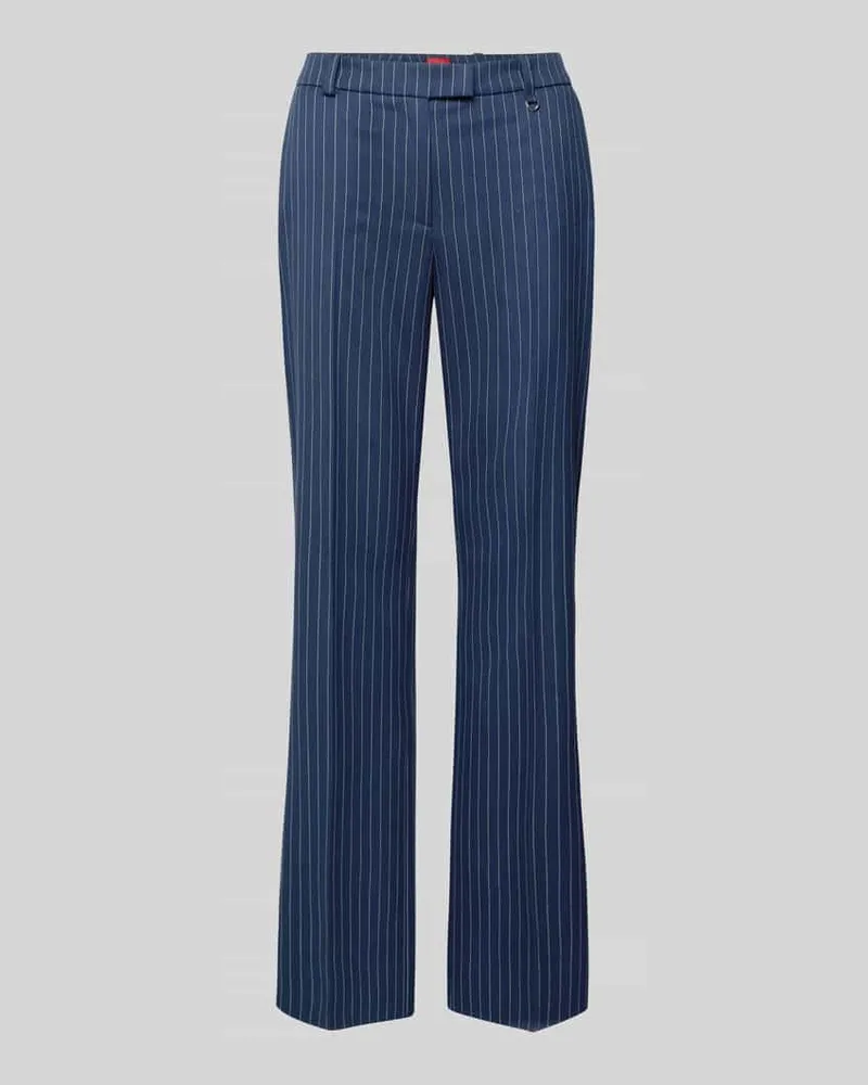 HUGO BOSS Regular Fit Bundfaltenhose mit Viskose-Anteil Modell 'HILANDO Marine