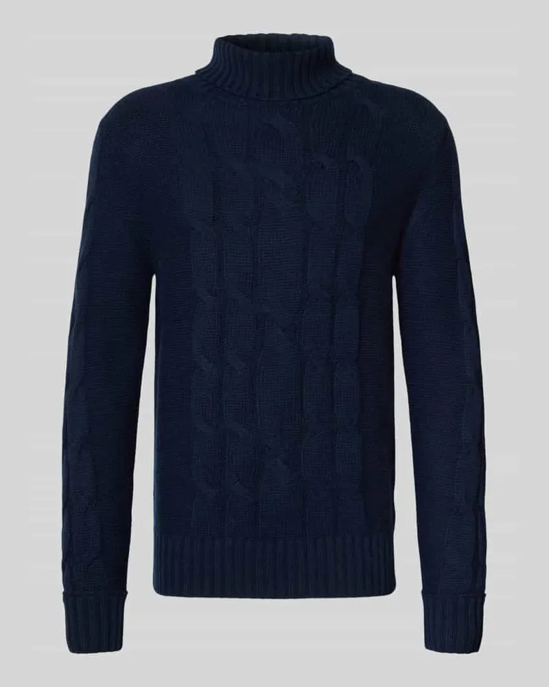 FTC Cashmere Strickpullover aus Baumwoll-Kaschmir-Mix Marine