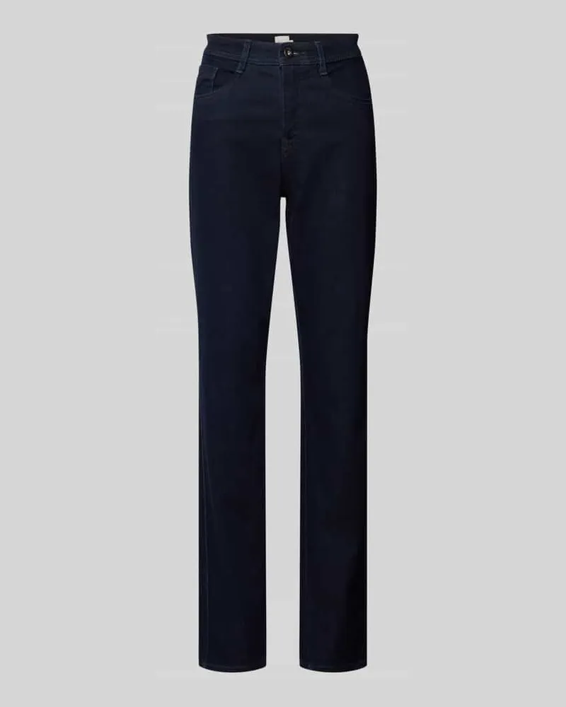 Brax Straight Fit Jeans mit Eingrifftaschen Modell 'CAROLA THERMO Dunkelblau