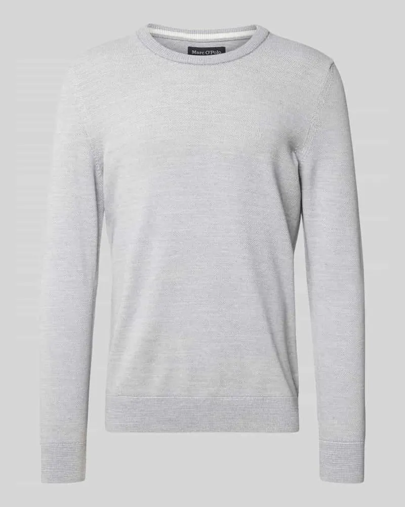 Marc O'Polo Regular Fit Strickpullover aus reiner Baumwolle Hellgrau