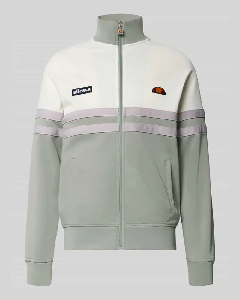 Ellesse Trainingsjacke mit Label-Patch und Stehkragen Modell 'RIMINI Mittelgrau