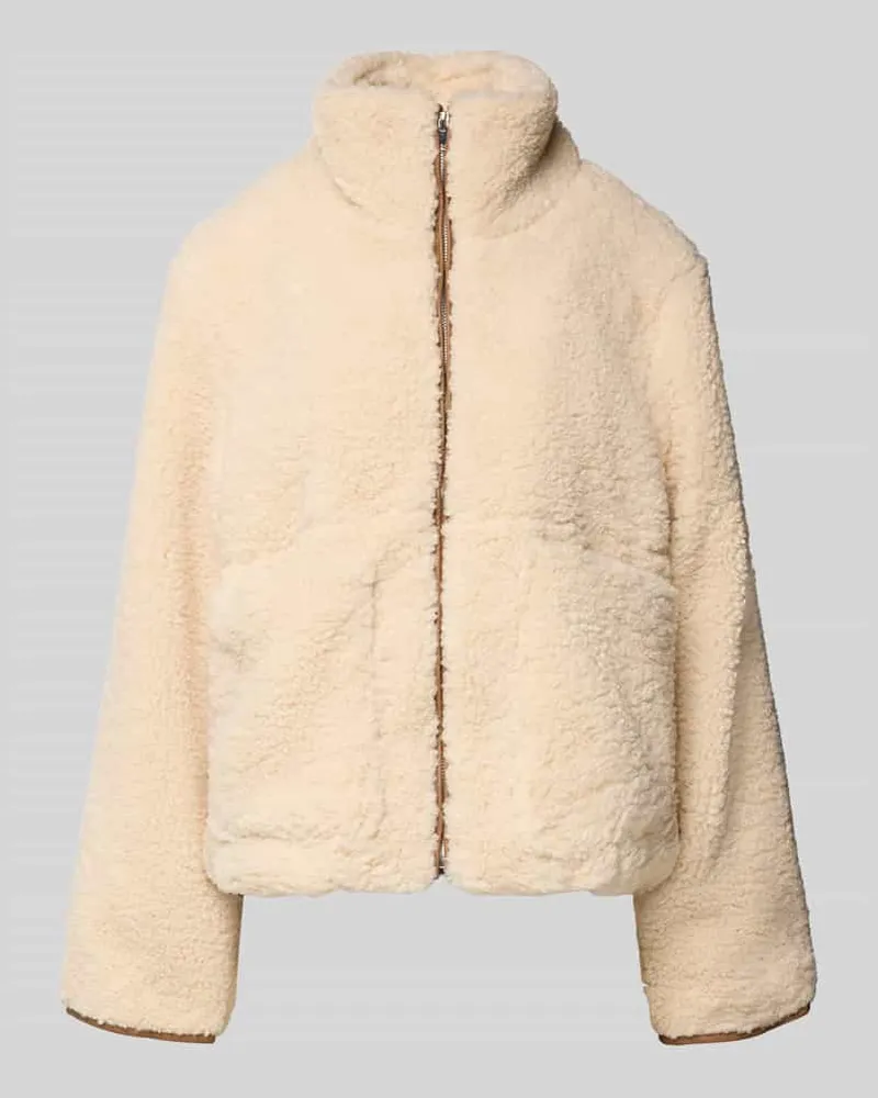 Neo Noir Jacke mit Teddyfell Modell 'Effa Cognac