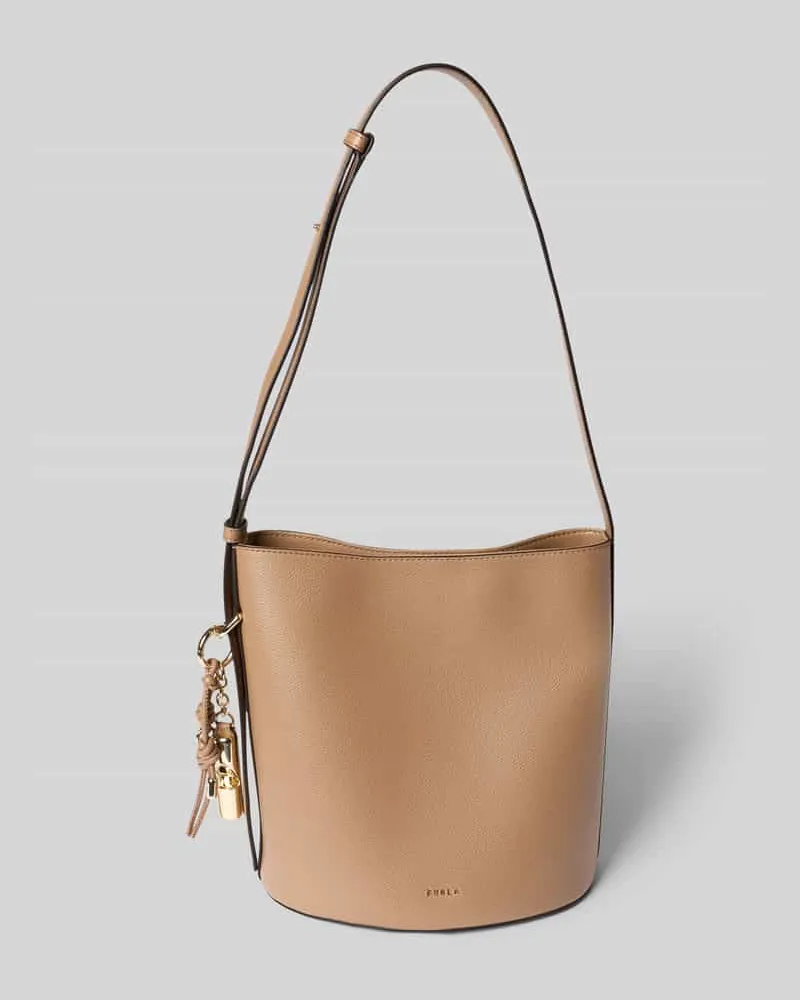 Furla Handtasche aus Leder mit Label-Detail Modell 'ROXIE Hellbraun