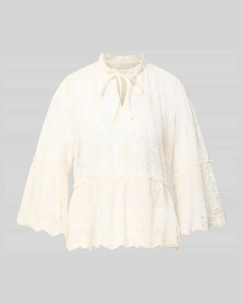 Milano Italy Regular Fit Bluse aus Baumwoll-Mix Offwhite