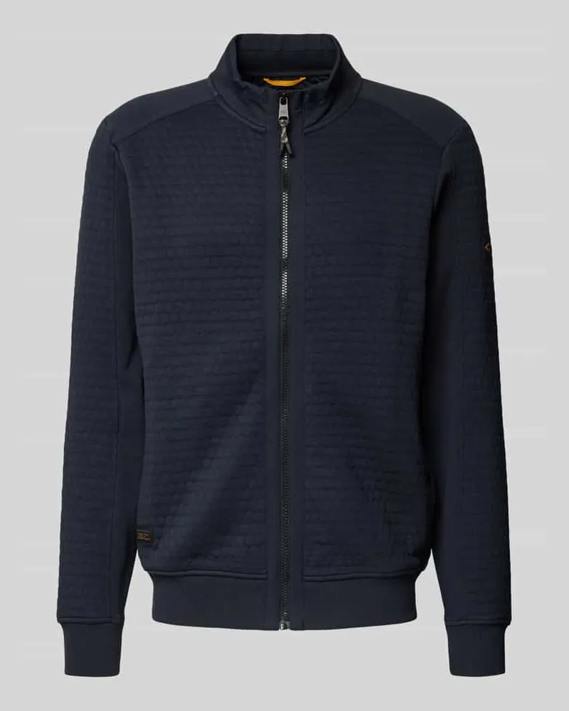 Camel Active Regular Fit Sweatjacke mit Stehkragen Modell 'Bubble Marine
