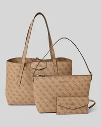 Guess Handtasche mit Label-Applikation Modell 'ECO BRENTON Beige