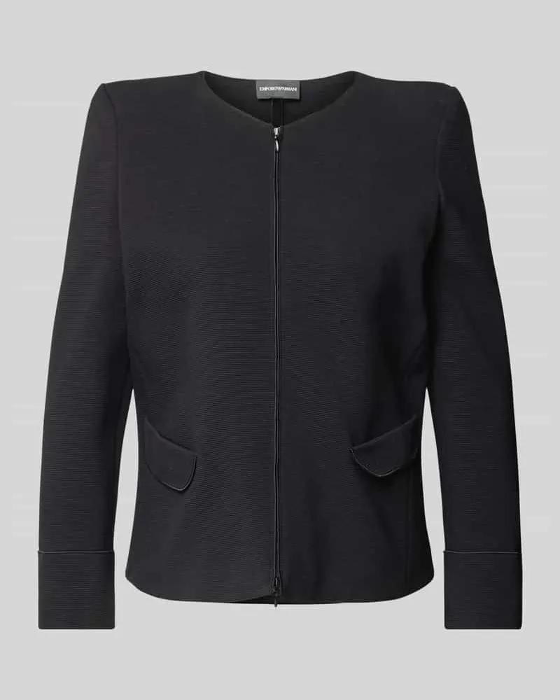 Emporio Armani Blazer mit Rundhalsausschnitt Black