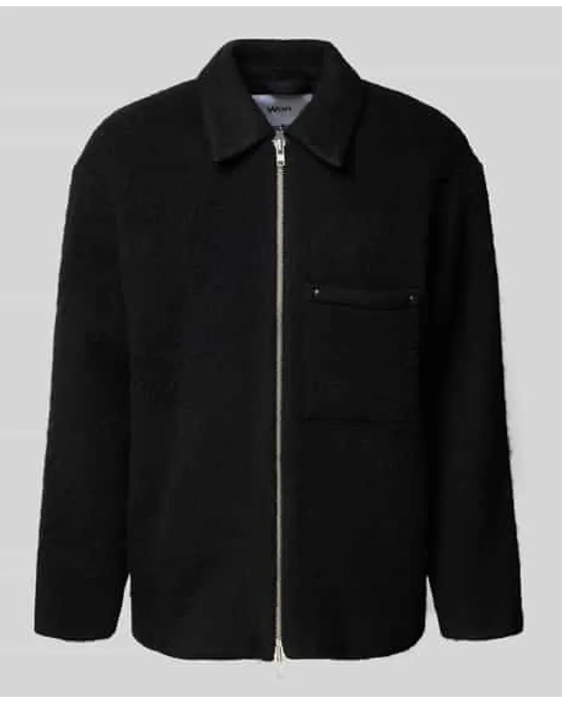 Won Hundred Hemdjacke mit Zweiwege-Reißverschluss Black