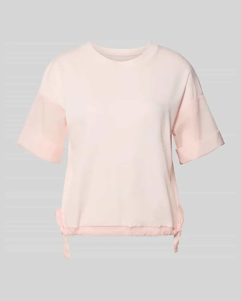 Marc Cain T-Shirt mit Rundhalsausschnitt und Tunnelzug Rosa