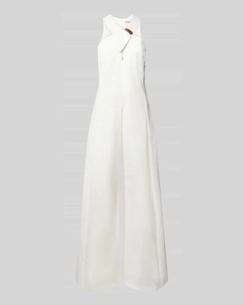 Rinascimento Wide Fit Jumpsuit mit Zierschnalle Weiss