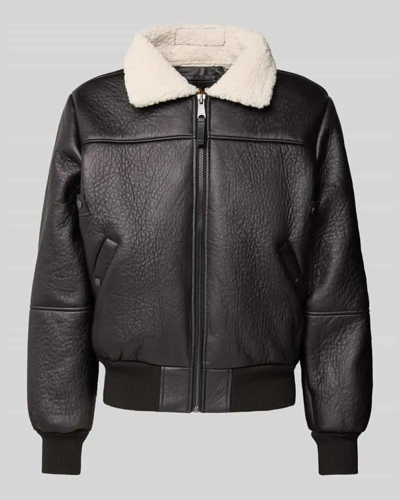 Alpha Industries Regular Fit Bomberjacke mit Kentkragen Black