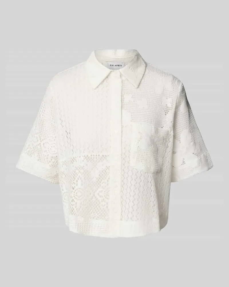 OH APRIL Boxy Fit Bluse aus Häkelspitze Modell 'Cempedak Offwhite