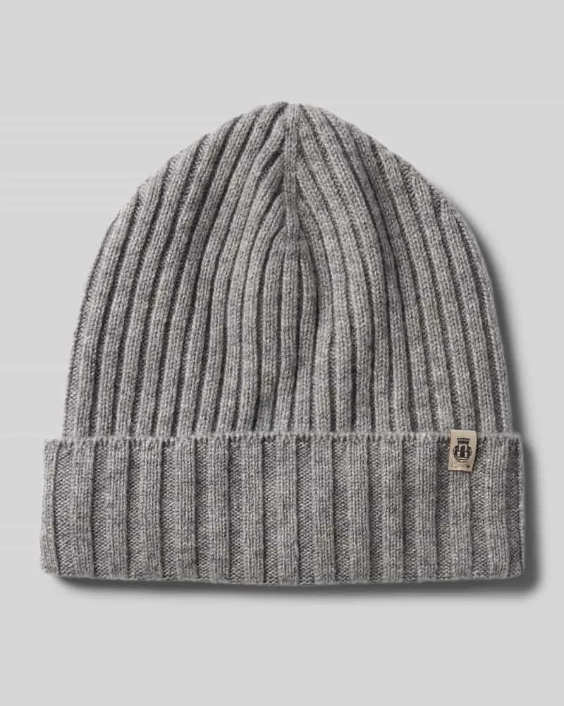 Roeckl Beanie mit Label-Detail Mittelgrau