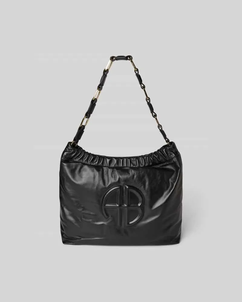 Anine Bing Shoulder Bag mit Logo-Prägung Black