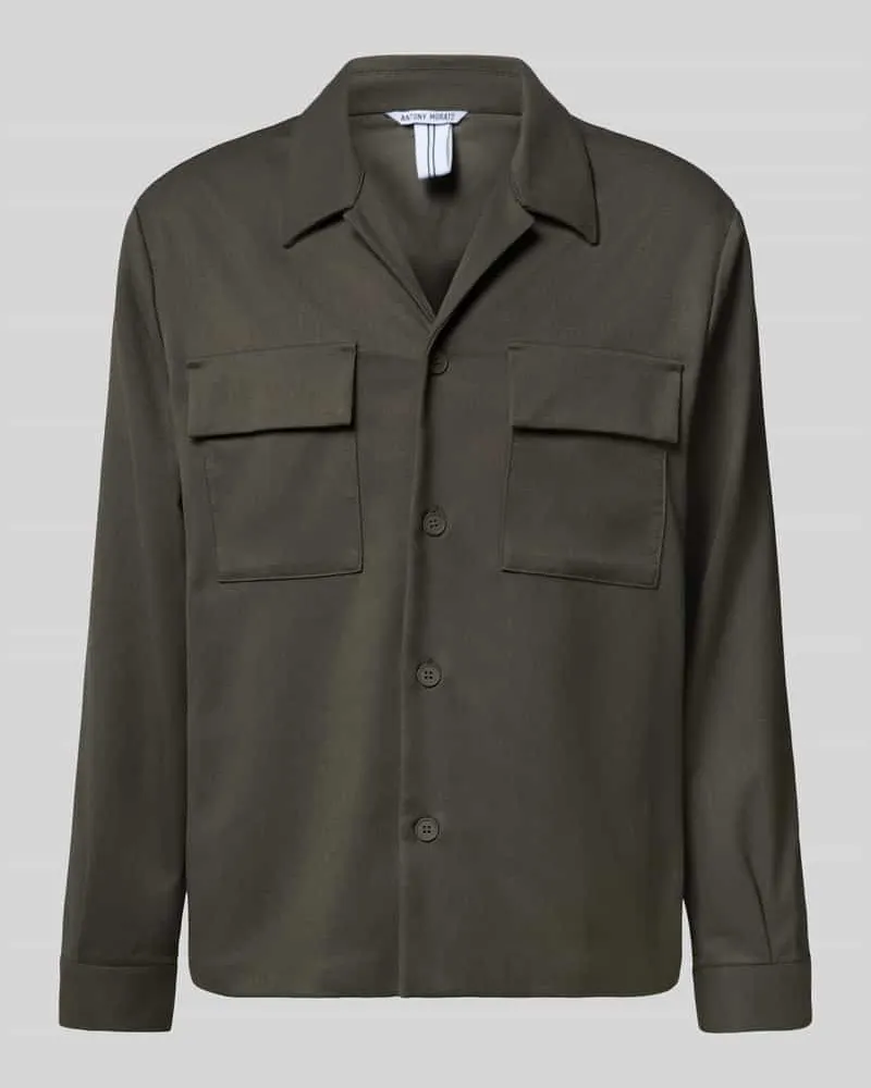 Antony Morato Regular Fit Hemdjacke mit Reverskragen Oliv