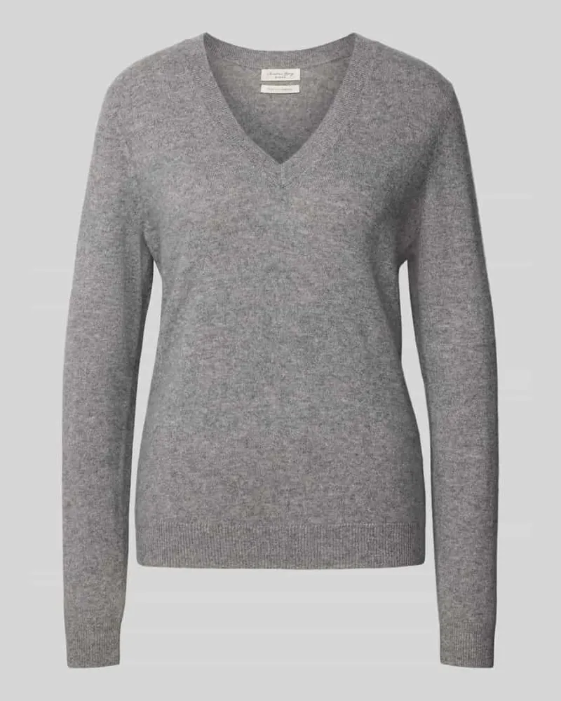 Christian Berg Strickpullover mit V-Ausschnitt Graphit