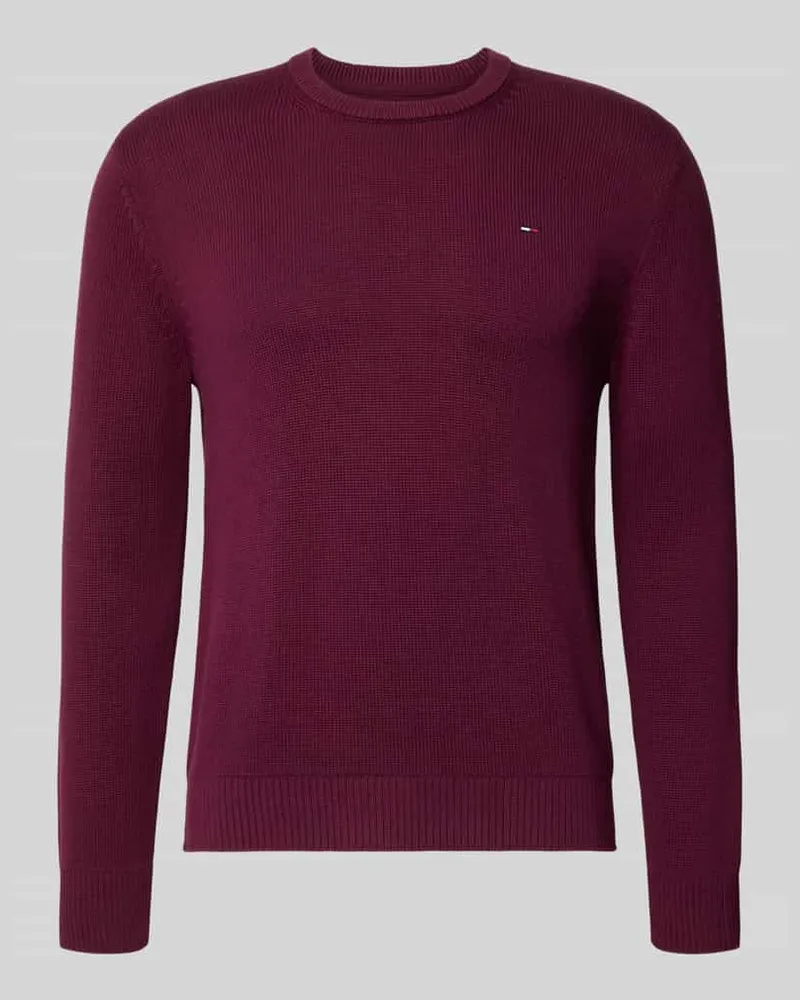 Tommy Hilfiger Slim Fit Pullover aus reiner Baumwolle Bordeaux