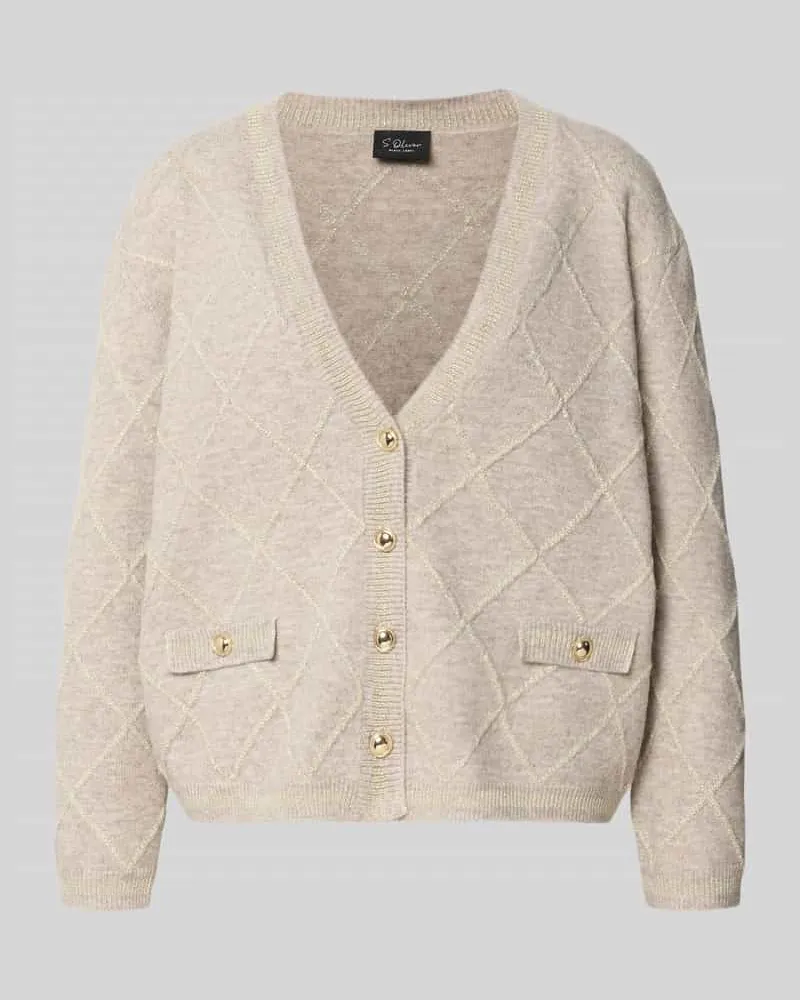 S.Oliver Cardigan aus Wolle mit Zierknöpfen Hellgrau