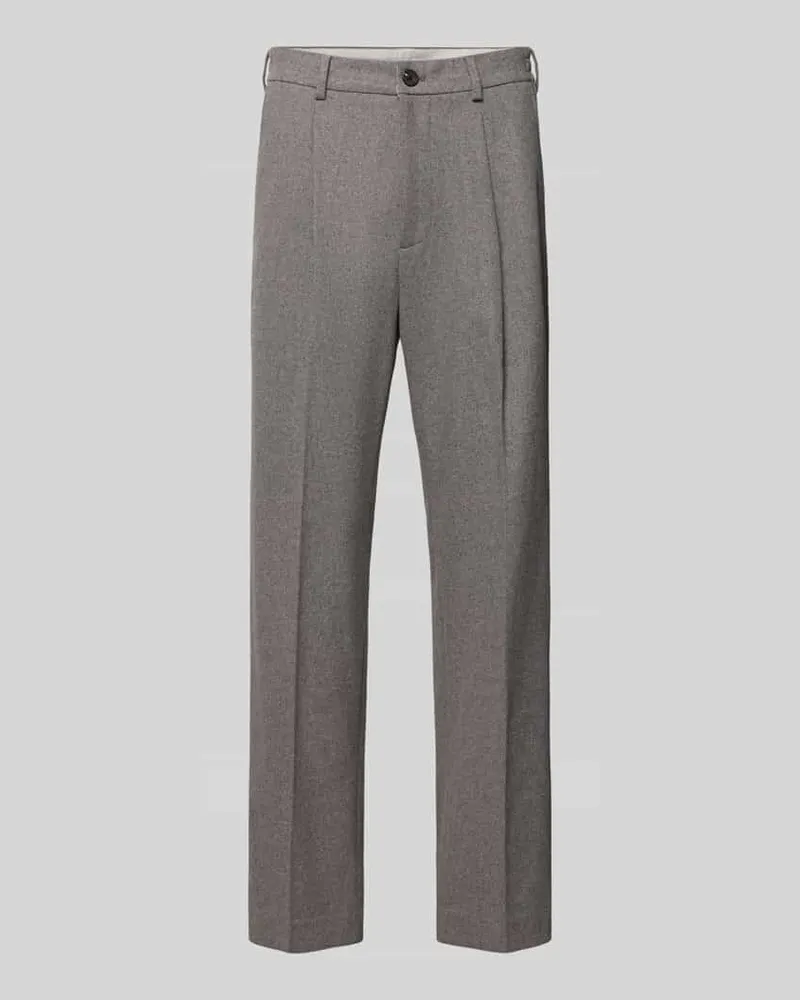 Selected Bundfaltenhose aus Wolle mit Bügelfalte Dunkelgrau