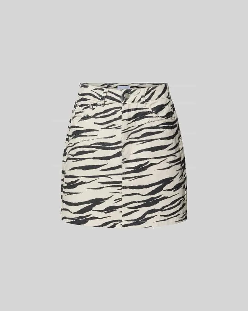Lala Berlin Minirock mit Allover-Animal-Print Black