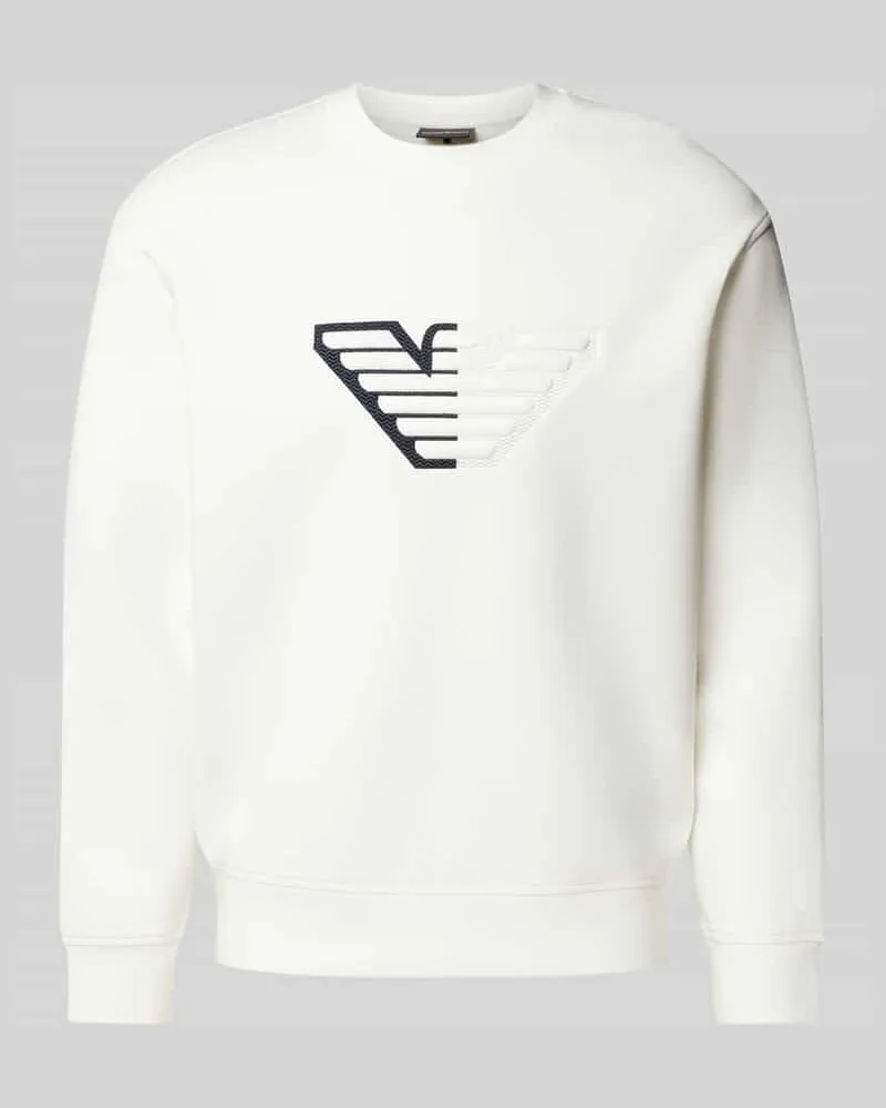 Emporio Armani Sweatshirt mit gerippten Abschlüssen Offwhite