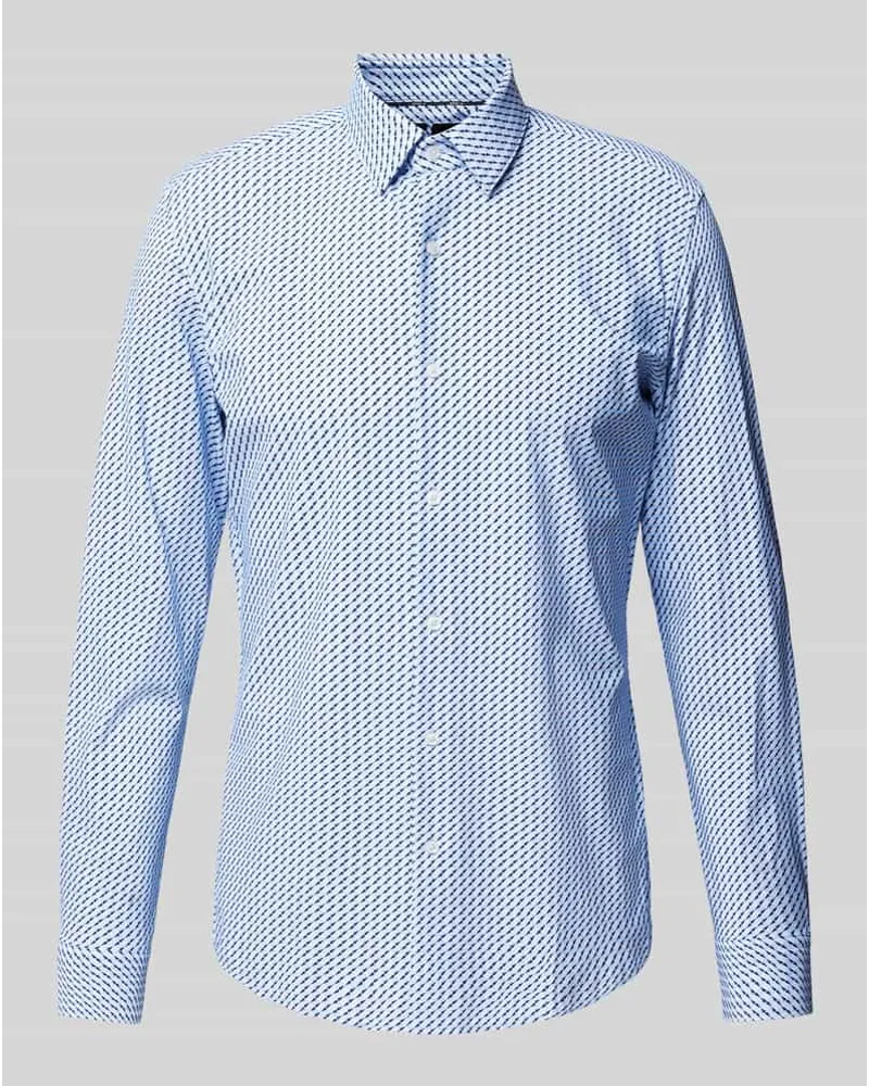 HUGO BOSS Slim Fit Business-Hemd mit Kentkragen Bleu