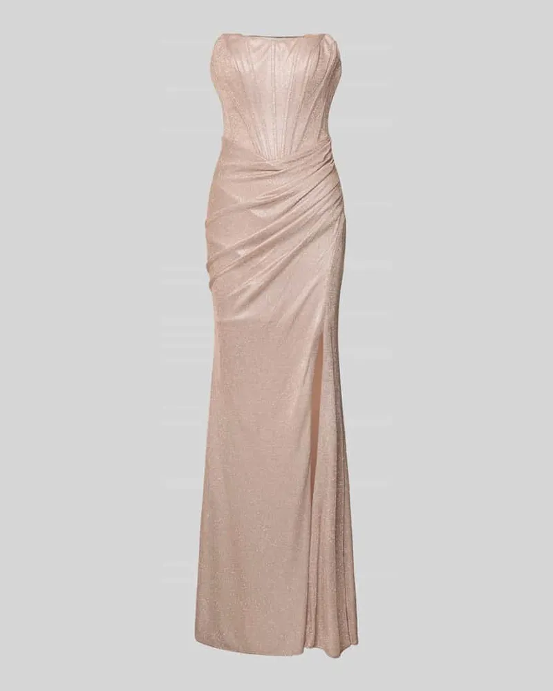 Unique Slim Fit Abendkleid mit Glitzer-Mesh Rose
