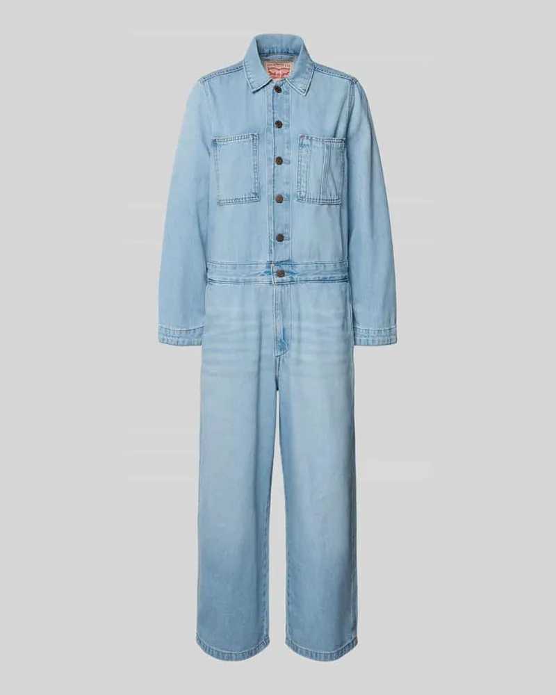 Levi's Regular Fit Jumpsuit in Denim-Optik Modell 'Iconic Hellblau