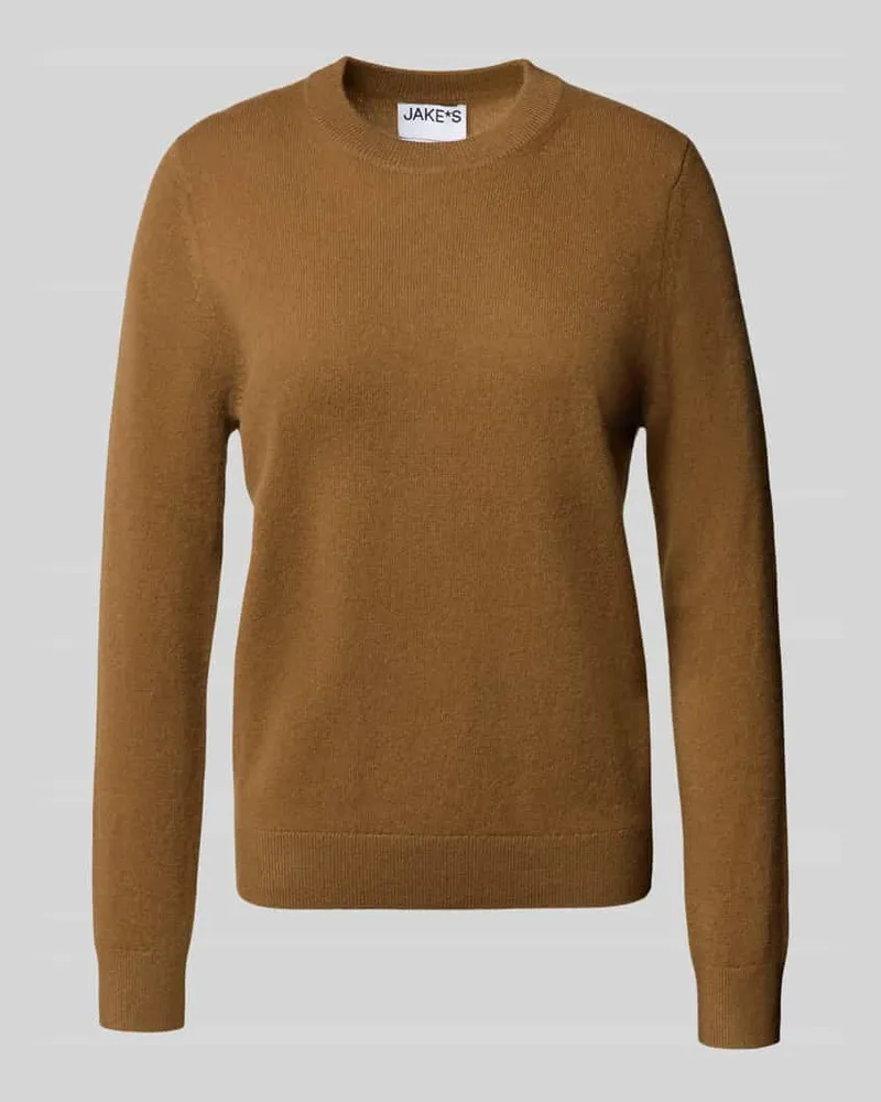 JAKE*S Strickpullover aus Kaschmir mit Rundhalsausschnitt Hellbraun