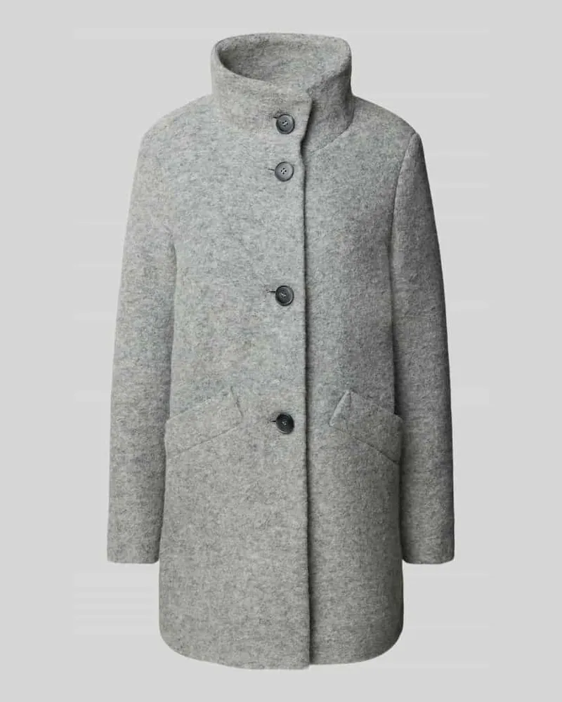 Fuchs Schmitt Kurzmantel mit Stehkragen und Eingrifftaschen Silber