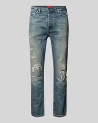 HUGO BOSS Straight Leg Jeans im Destroyed-Look Modell ' 634 Rauchblau