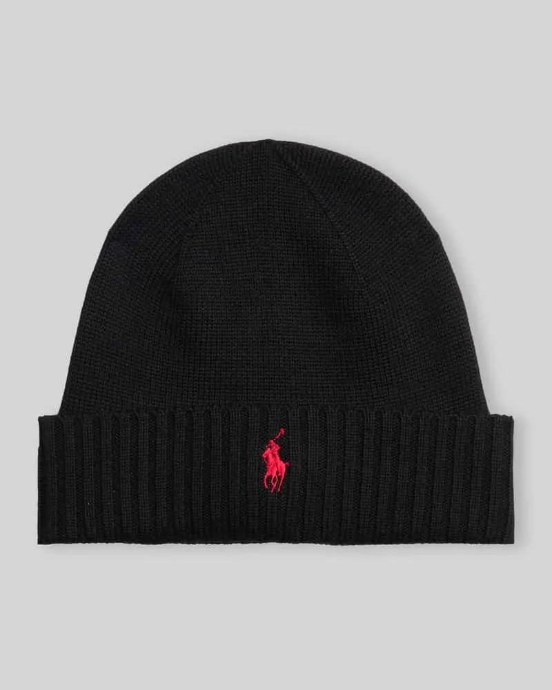 Ralph Lauren Mütze aus reiner Wolle Black