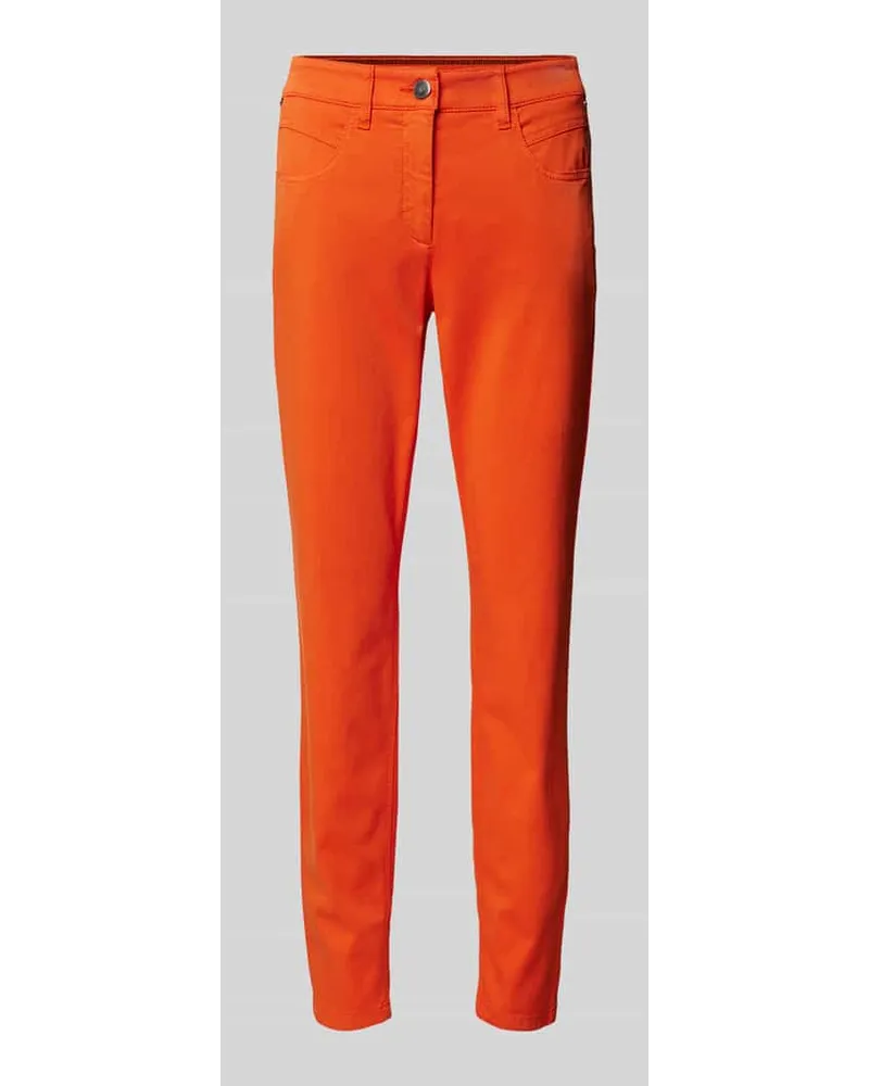 Luisa Cerano Slim Fit Hose in unifarbenem Design Orange