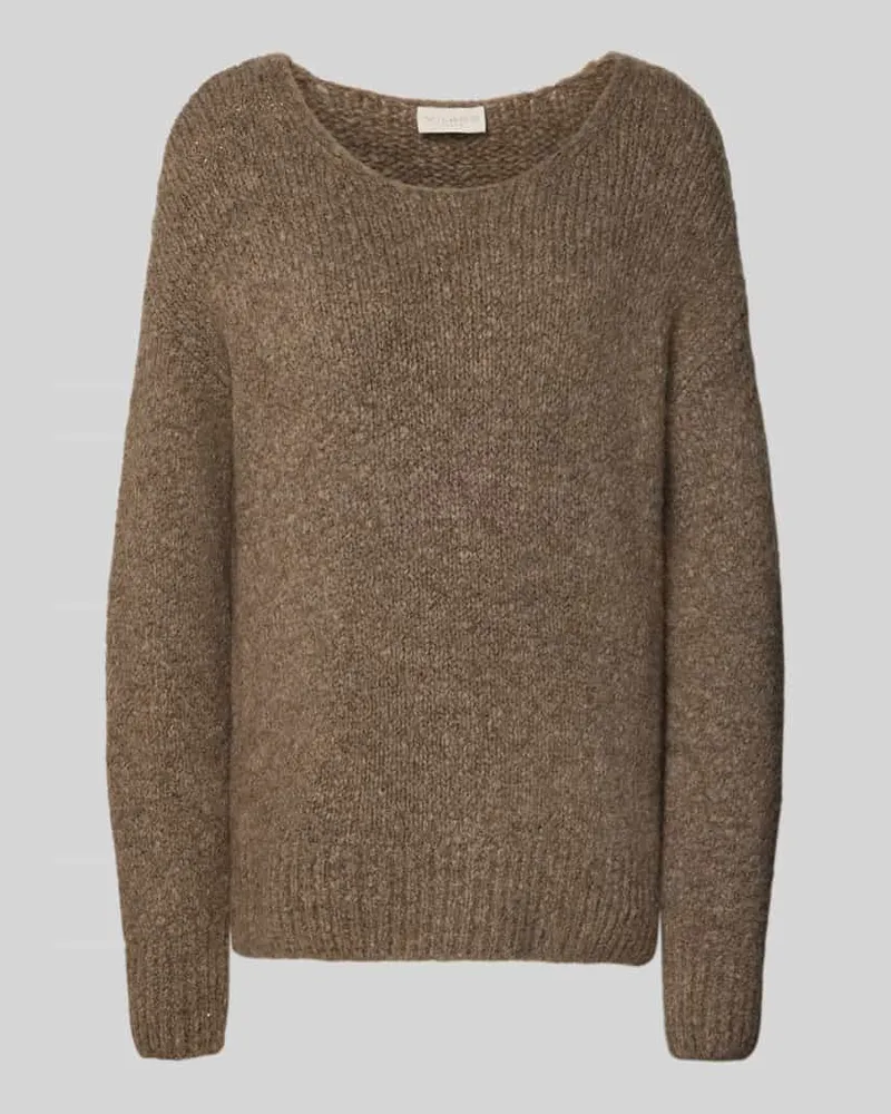 Milano Italy Strickpullover mit Rundhalsausschnitt Sand