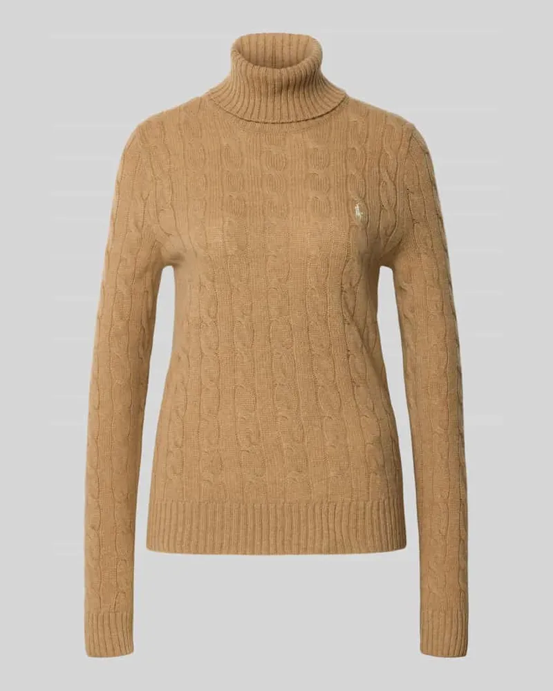 Ralph Lauren Regular Fit Strickpullover aus Baumwoll-Kaschmir-Mix Camel