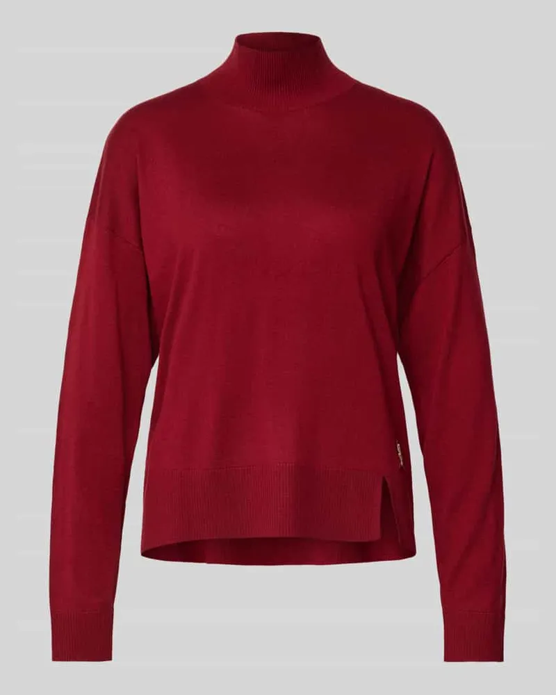 Liu Jo Strickpullover mit Stehkragen Dunkelrot