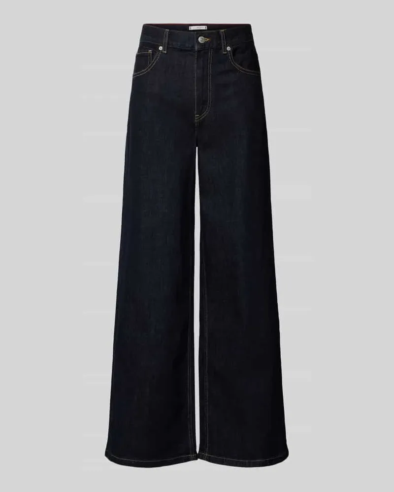 Tommy Hilfiger Wide Leg Jeans aus Baumwoll-Mix Dunkelblau