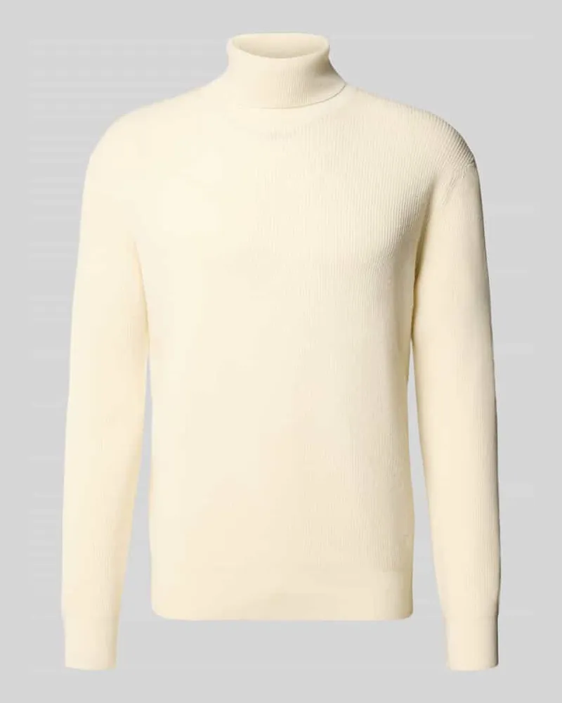 Manuel Ritz Strickpullover mit Rollkragen Weiss