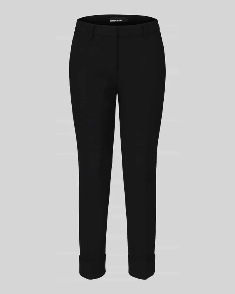 Cambio Regular Fit Schmale Hose mit Viskose-Baumwoll-Anteil Modell 'KRYSTAL Black