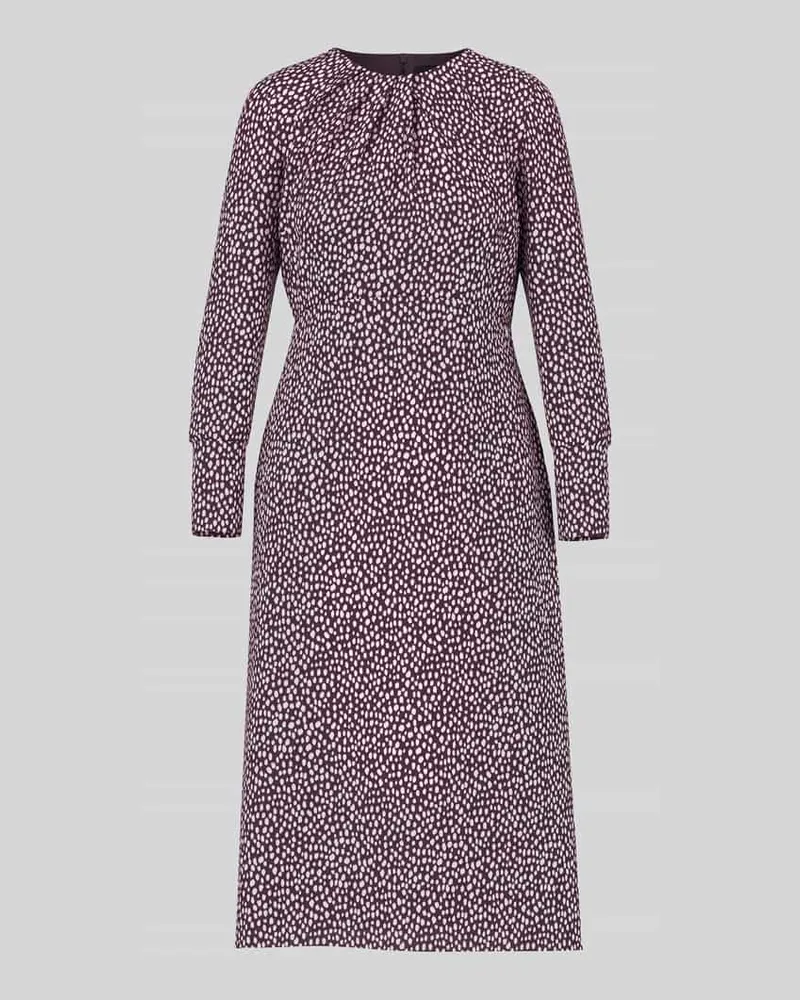 Marc Cain Tailliertes Maxikleid aus Viskose-Mix Bordeaux
