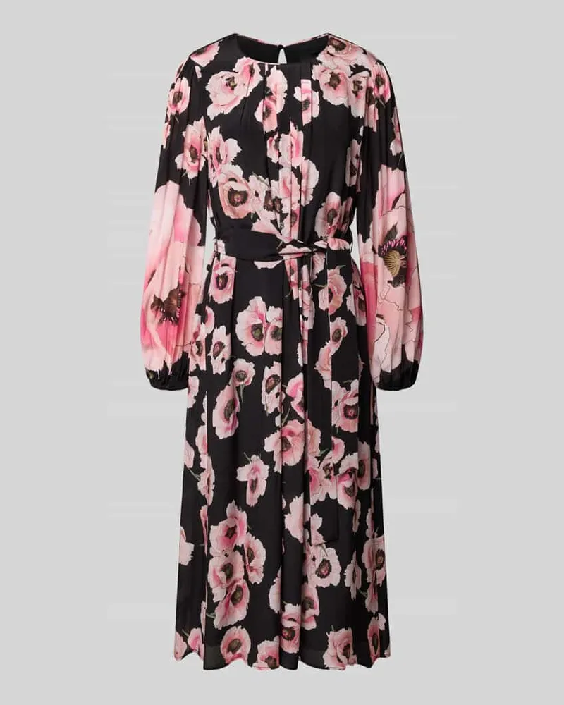 Marc Cain Midikleid mit Bindegürtel Black