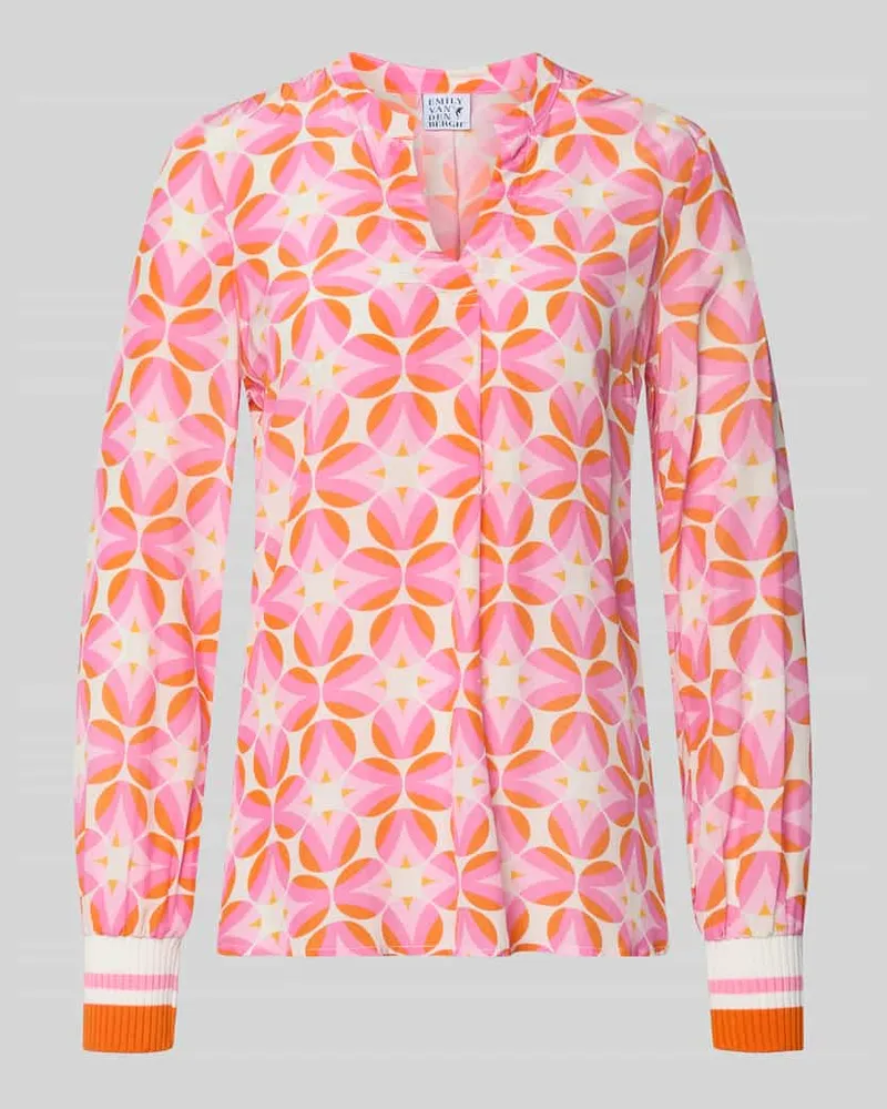 Emily van den Bergh Regular Fit Bluse aus reiner Viskose Pink