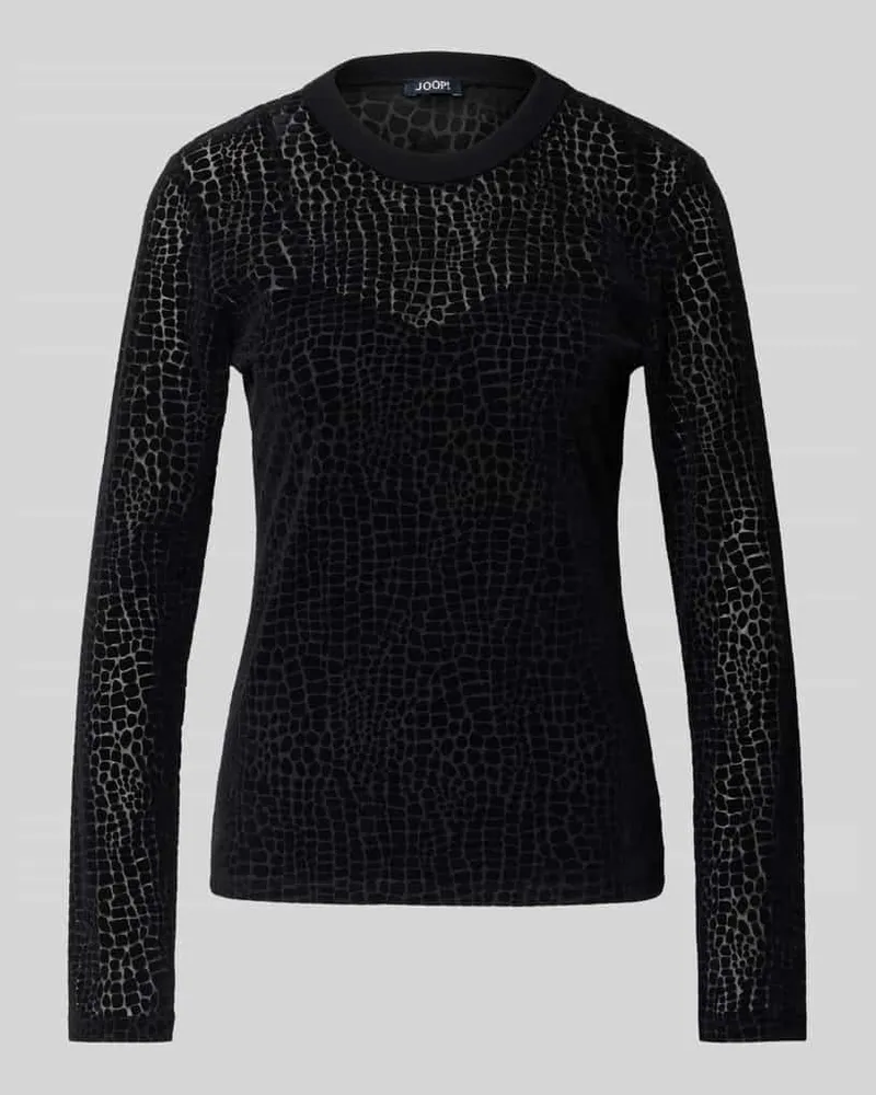 JOOP! Longsleeve mit geripptem Rundhalsausschnitt Modell 'TEIDA Black